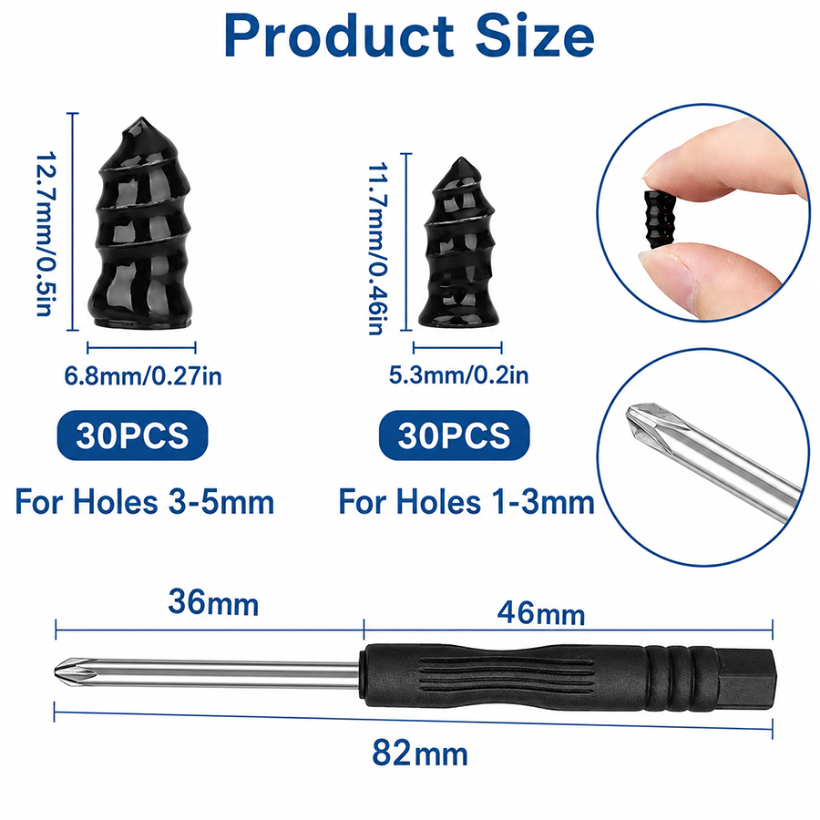 ๐ฅ Last Day 50% OFF ๐ฅ 60PCS Self-Sealing Tire Repair Rubber Nails Kit with 2 Sizes