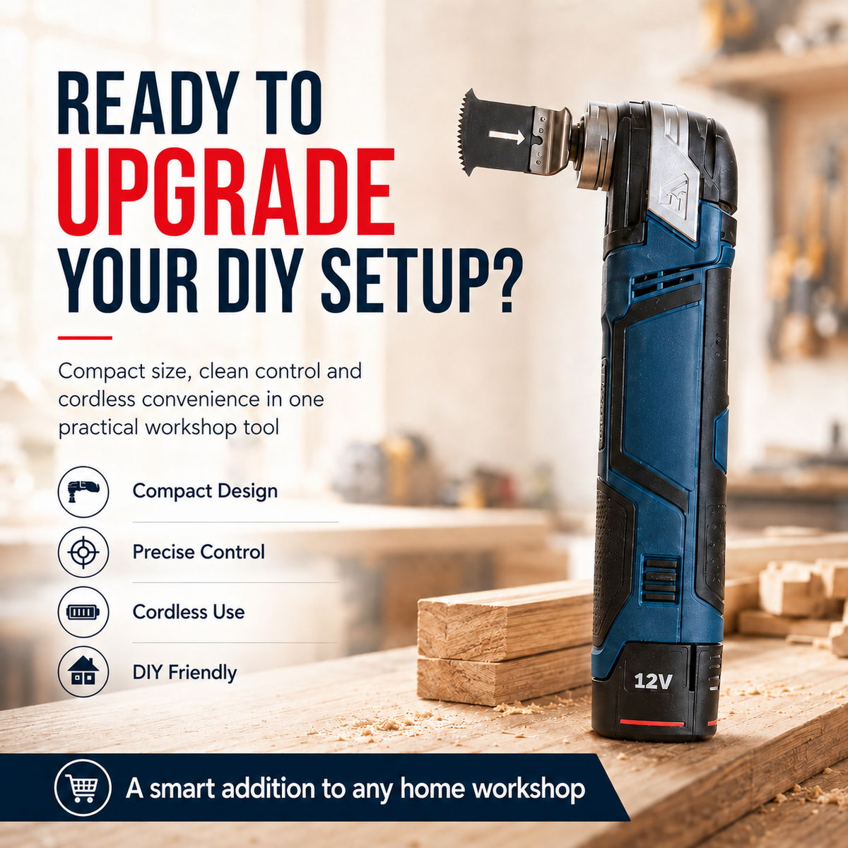 🔧12V Cordless Precision Cutter – Clean Detail, Plunge & Flush Cuts Made Easy