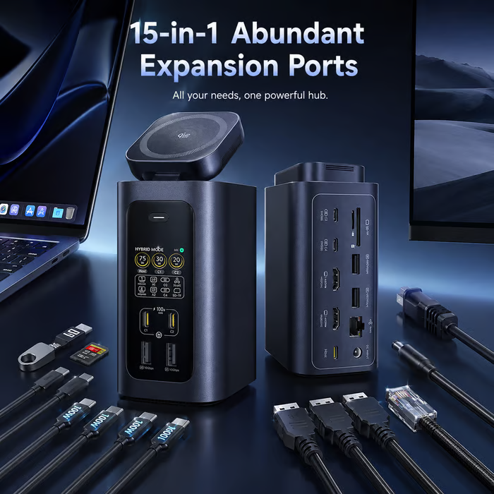 🔥Last Day 50% OFF -🖥️15-in-1 Vertical Laptop Docking Station
