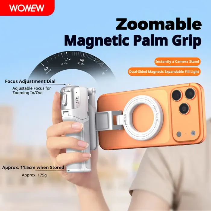 📸 WONEW Z3 Magnetic Selfie Stick Tripod — 🔍 Zoom & Focus Control · 🔄 360° Rotation ·  MagSafe Mount ·  Bluetooth Remote