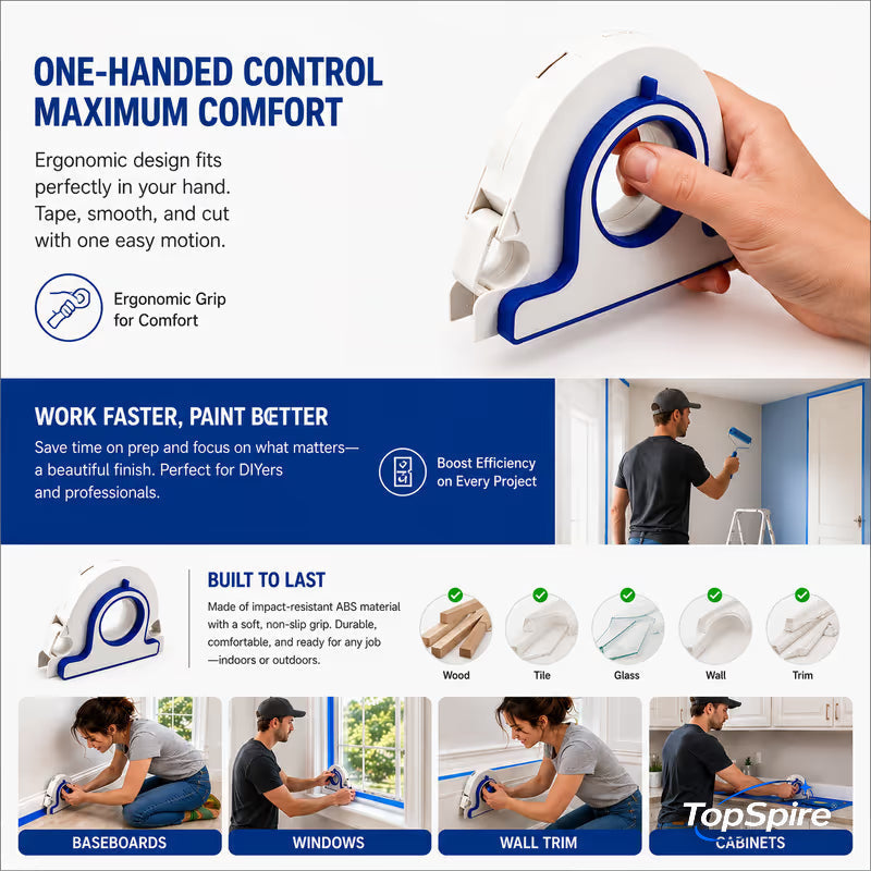 🔥 Last Day 50% OFF –TopSpire®High-efficiency Painter Masking Tape Applicator
