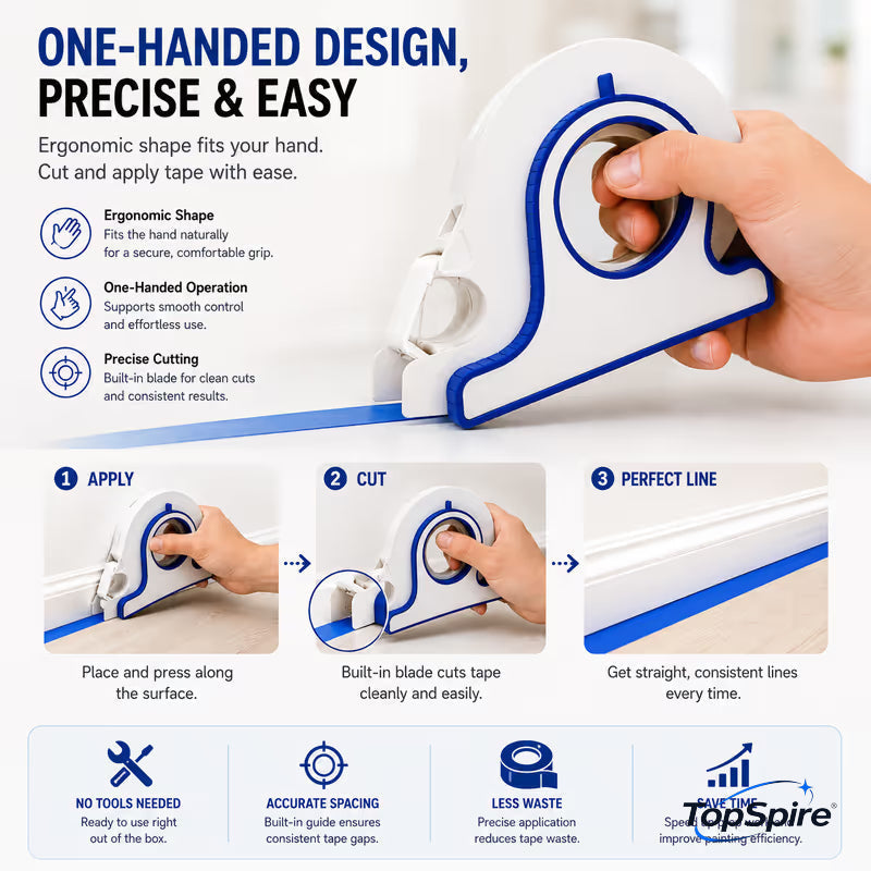 🔥 Last Day 50% OFF –TopSpire®High-efficiency Painter Masking Tape Applicator