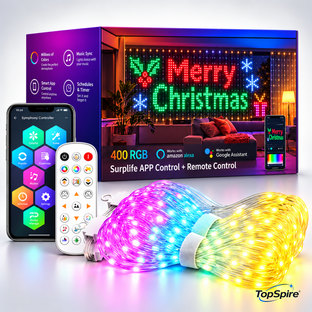 🔥 LAST DAY: 50% OFF —TopSpire®Smart Animated Christmas Lights