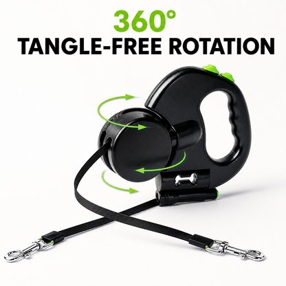 Mskdyp™ — Double retractable leash for 2 dogs