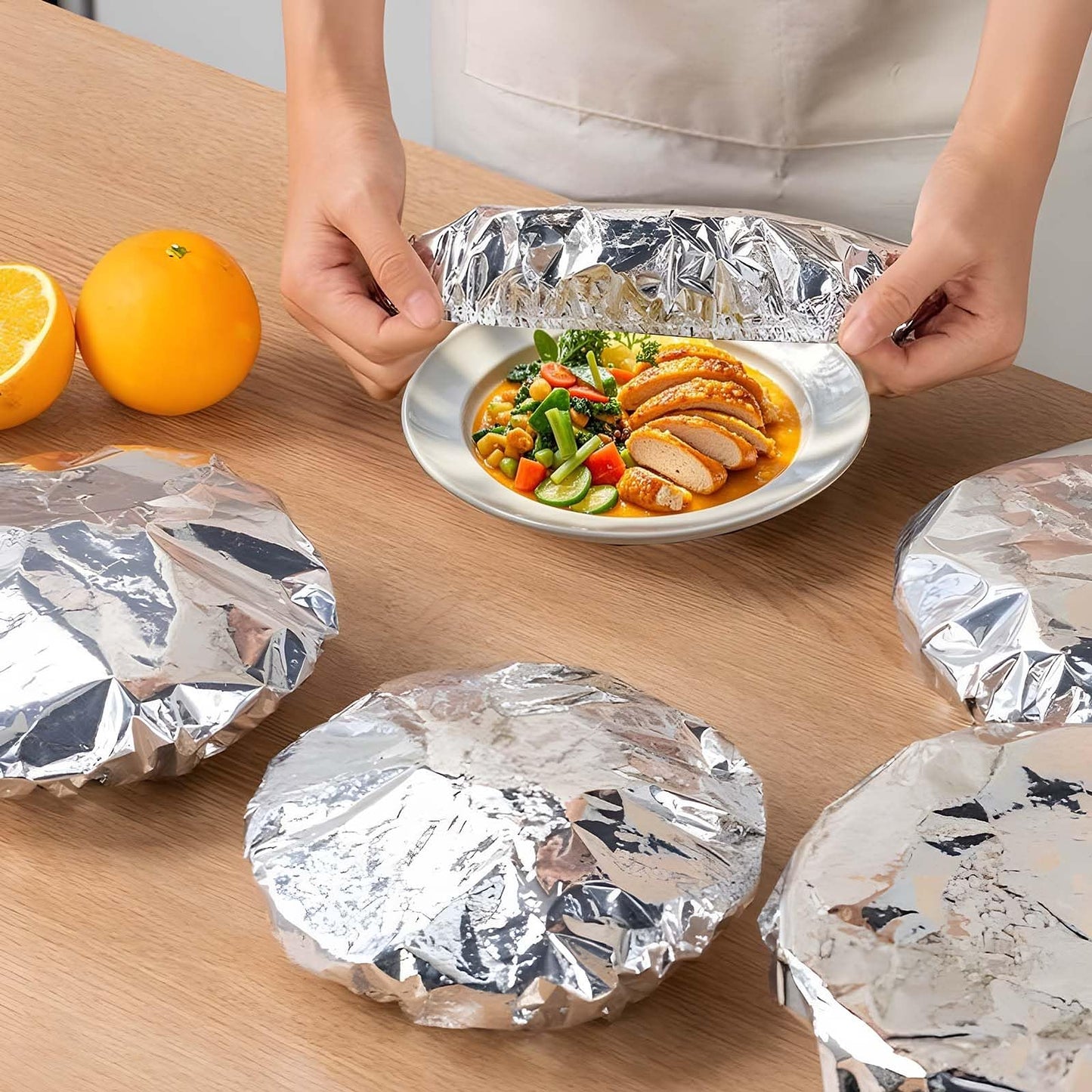 🔥Last Day 49% OFF - Reusable Insulated Aluminum Foil Food Covers（50PS）