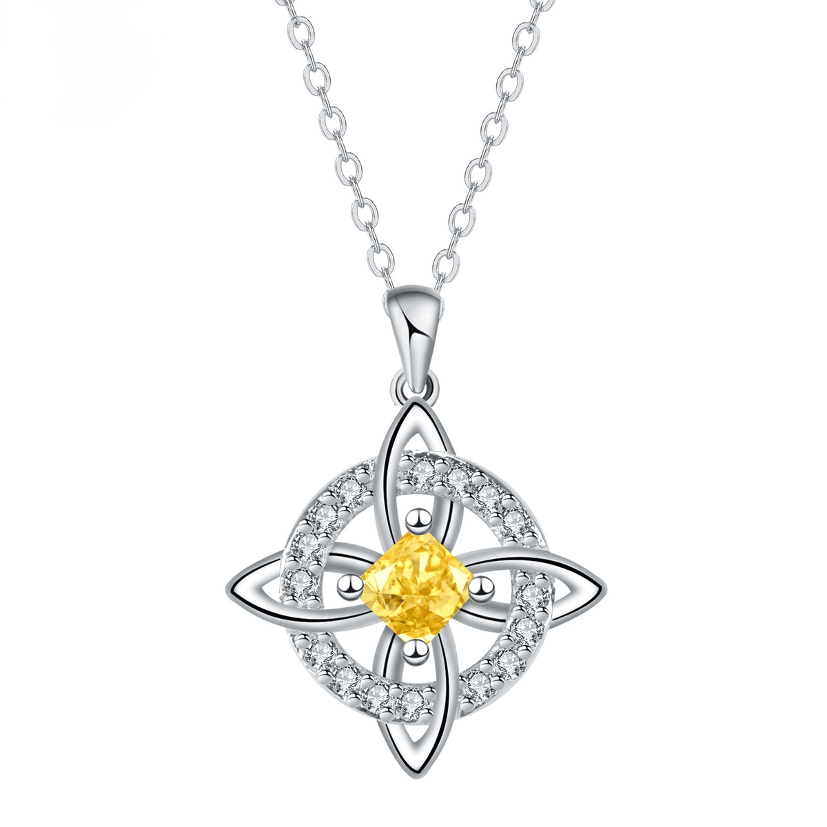 ✨Mystical Birthstone Witches Knot Necklace – Natural Crystal 🔮💞Protect Your Loved Ones