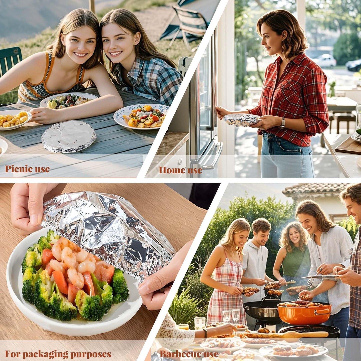 🔥Last Day 49% OFF - Reusable Insulated Aluminum Foil Food Covers（50PS）