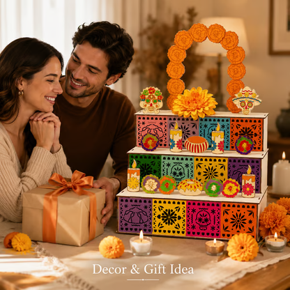 🔥Last Day 49% OFF -🎨Mexican Day of the Dead Wooden Altar Display