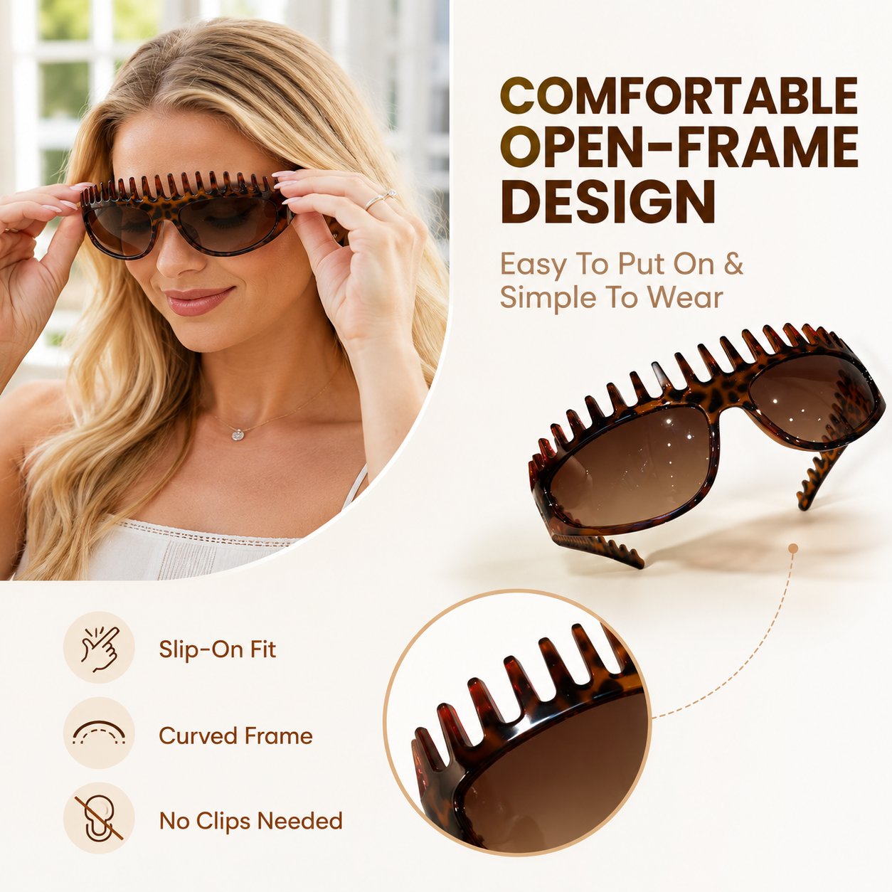 🔥2-in-1 Tortoiseshell Shield Sunglasses & Hair Headband