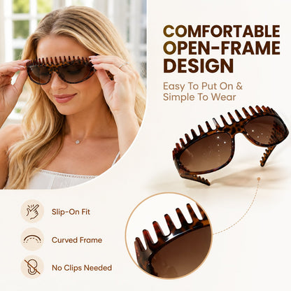 🔥2-in-1 Tortoiseshell Shield Sunglasses & Hair Headband