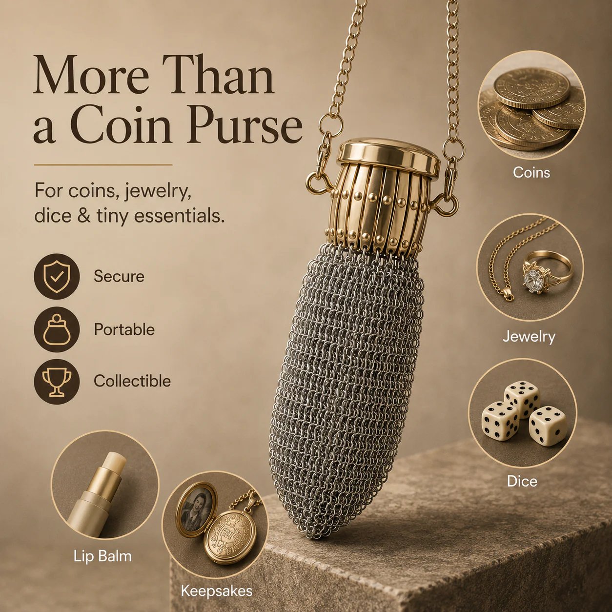 🔥Last Day 49% OFF -Vintage-Inspired Metal Mesh Coin Purse