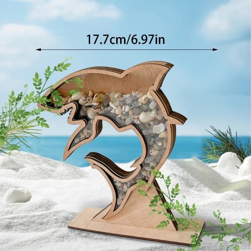 🌊 Ocean Memory Turtle Shadow Box – Coastal Seashell Display Keepsake for Beach Treasures &amp; Travel Memories