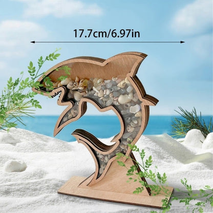 🌊 Ocean Memory Turtle Shadow Box – Coastal Seashell Display Keepsake for Beach Treasures &amp; Travel Memories