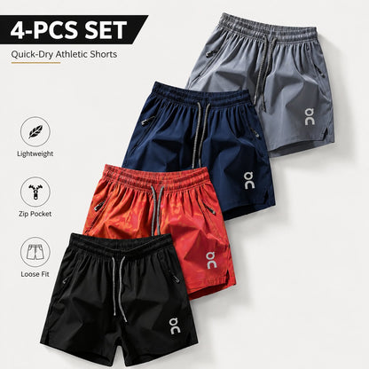 🔥 Last Day 49% OFF –❄️ Ice Silk Quick-Dry Athletic Gym Shorts 4-Piece Pack – Unrestricted Breathable Comfort