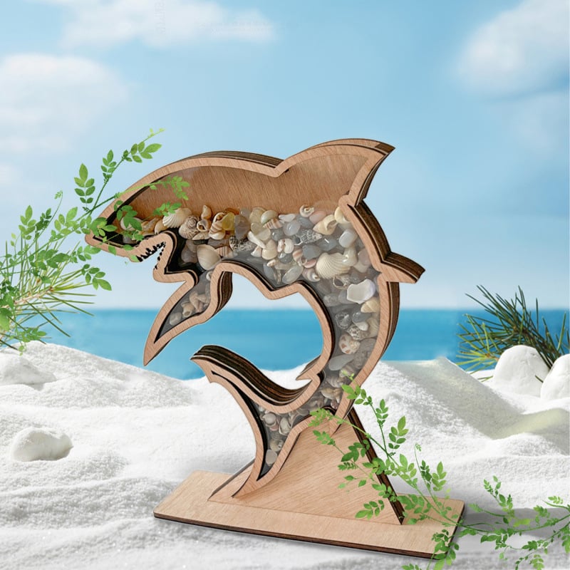 🌊 Ocean Memory Turtle Shadow Box – Coastal Seashell Display Keepsake for Beach Treasures &amp; Travel Memories