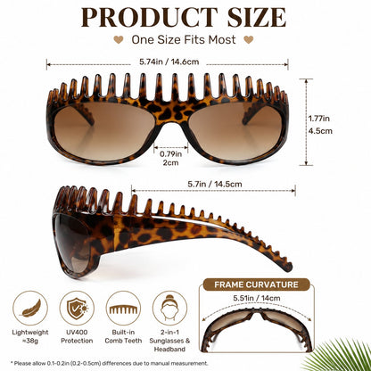🔥2-in-1 Tortoiseshell Shield Sunglasses & Hair Headband