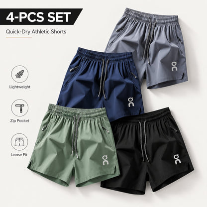 🔥 Last Day 49% OFF –❄️ Ice Silk Quick-Dry Athletic Gym Shorts 4-Piece Pack – Unrestricted Breathable Comfort