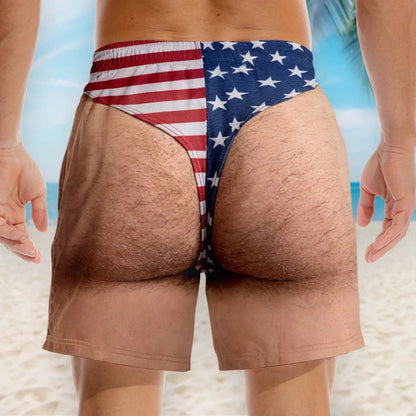 US Funny Patriotic Men’s Swim Trunks – Freedom & Chill Summer Beach Shorts 🏖️😎