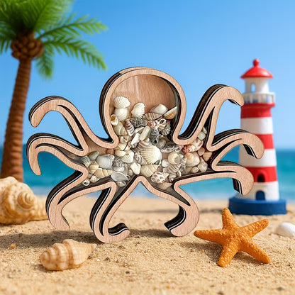 🌊 Ocean Memory Turtle Shadow Box – Coastal Seashell Display Keepsake for Beach Treasures &amp; Travel Memories