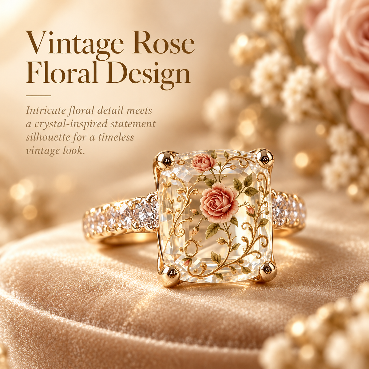 🔥 Last Day 50% OFF – 💍Vintage Rose Floral Ring