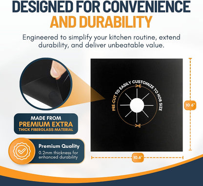 🔥 Last Day 50% OFF –🥘 Reusable Gas Stove Burner Liners♻️ (Set of 4)