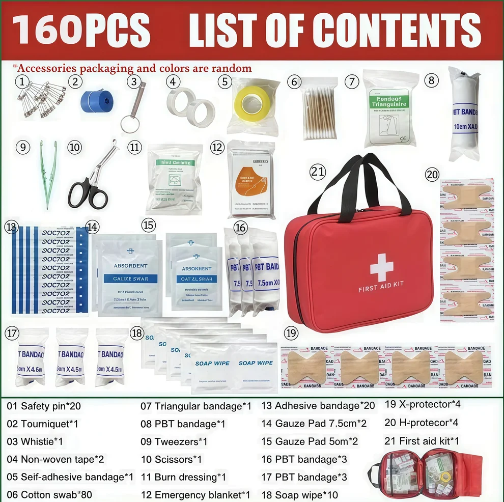 🔥 Last Day 50% OFF –🆘160Piece Waterproof First Aid Kit for Emergencies