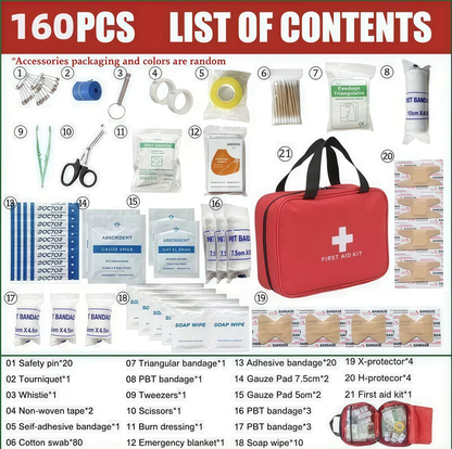 🔥 Last Day 50% OFF –🆘160Piece Waterproof First Aid Kit for Emergencies