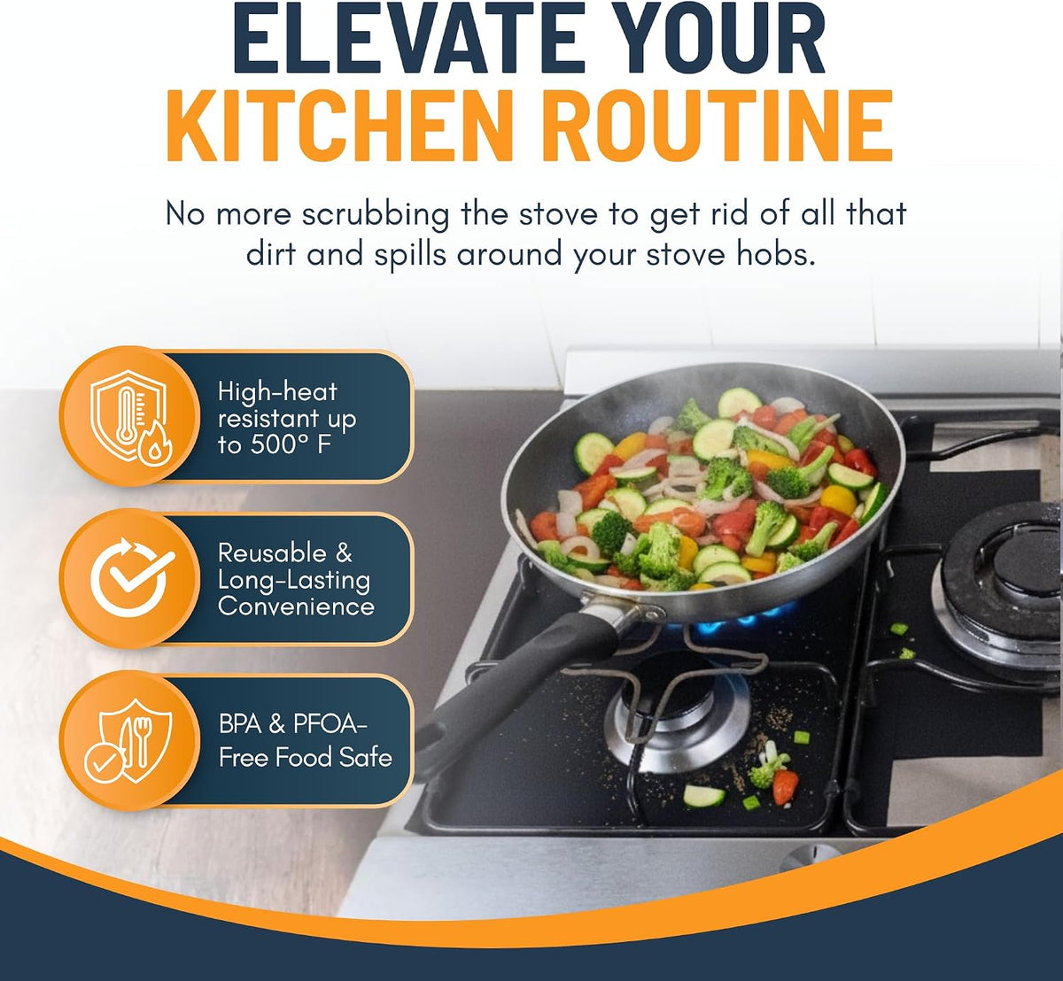 🔥 Last Day 50% OFF –🥘 Reusable Gas Stove Burner Liners♻️ (Set of 4)