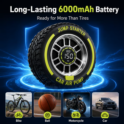 ⚡ 2-in-1 150 PSI Tire Inflator & 12V Jump Starter