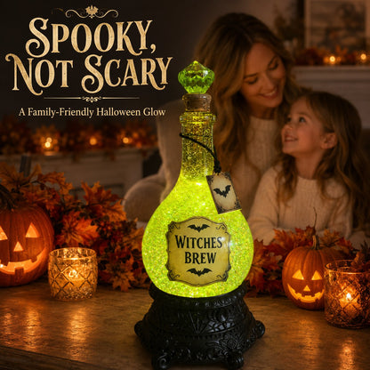 Lighted Witches’ Brew Poison Bottle Glitter Globe