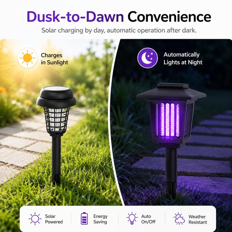 Solar Mosquito Zapper Light – Outdoor Garden Stake Lamp, UV Insect Killer