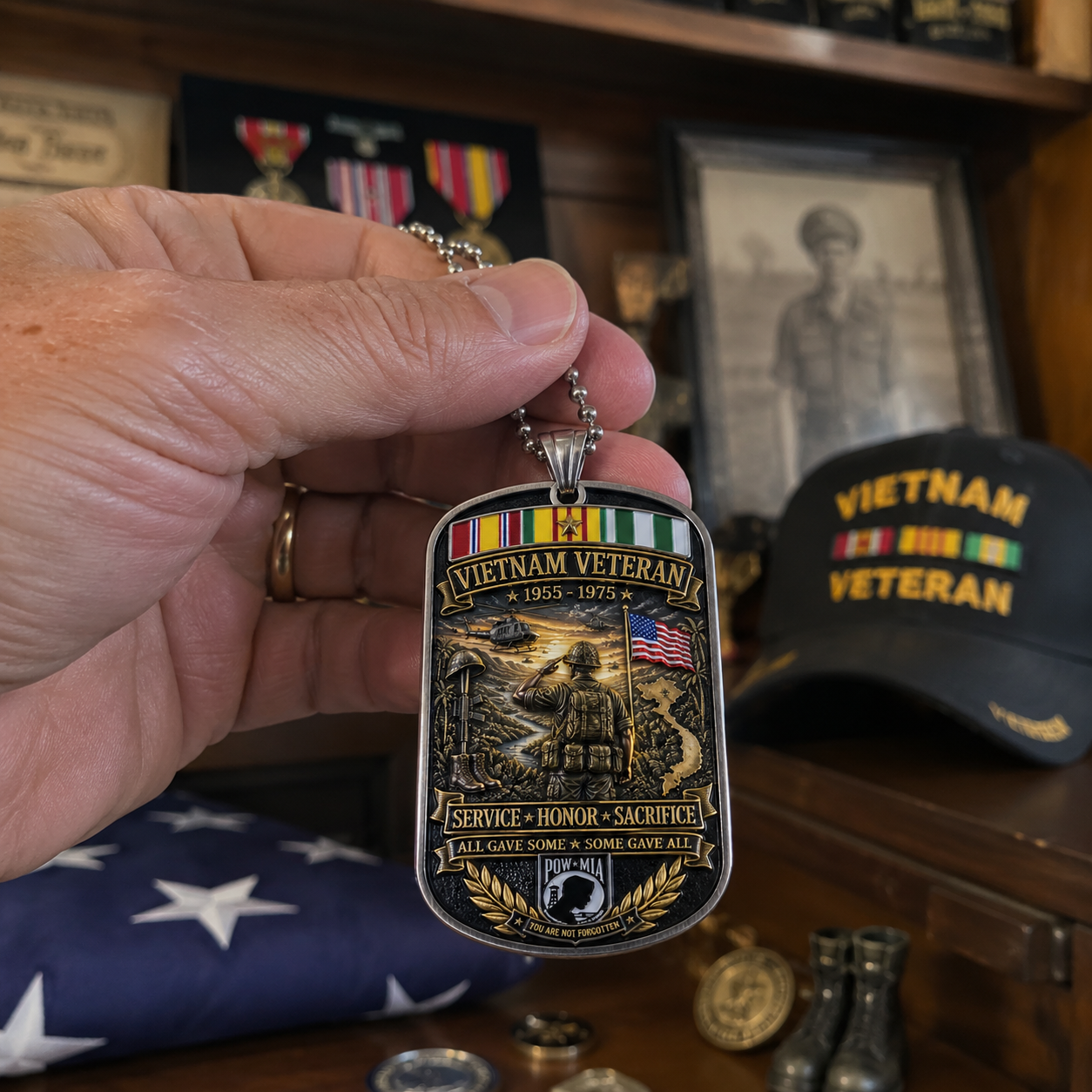 🔥 Last Day Promo: 49% OFF 🎖️Vietnam Veteran All Gave Some Some Gave All Tribute Dog Tag Necklace