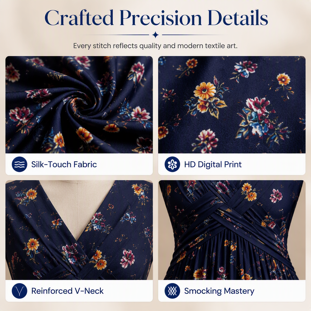 Limited Stock! 50% Off Hot Sale Ongoing🌺Women's V-Neck Floral Print Dress with Twist Waist
