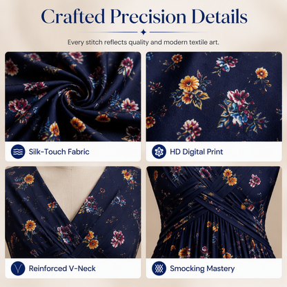 Limited Stock! 50% Off Hot Sale Ongoing🌺Women's V-Neck Floral Print Dress with Twist Waist