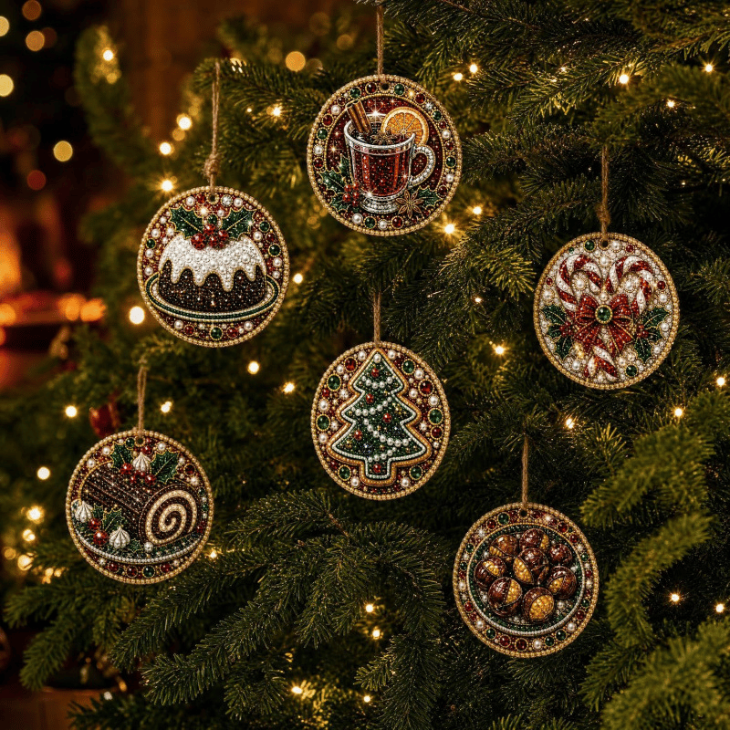 🔥Only $17.99 Last Day Promotion!🎄Christmas DIY Diamond Painting Ornaments Kit (6 PCS)🎅