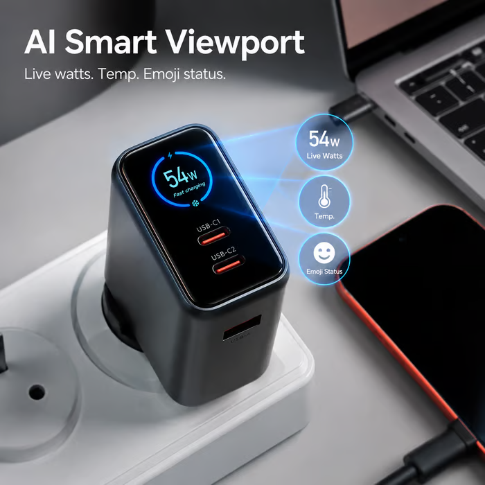🔥Last Day 50% OFF -⚡ 65W GaN Fast Charger | Smart Animated AI Display 🖥️