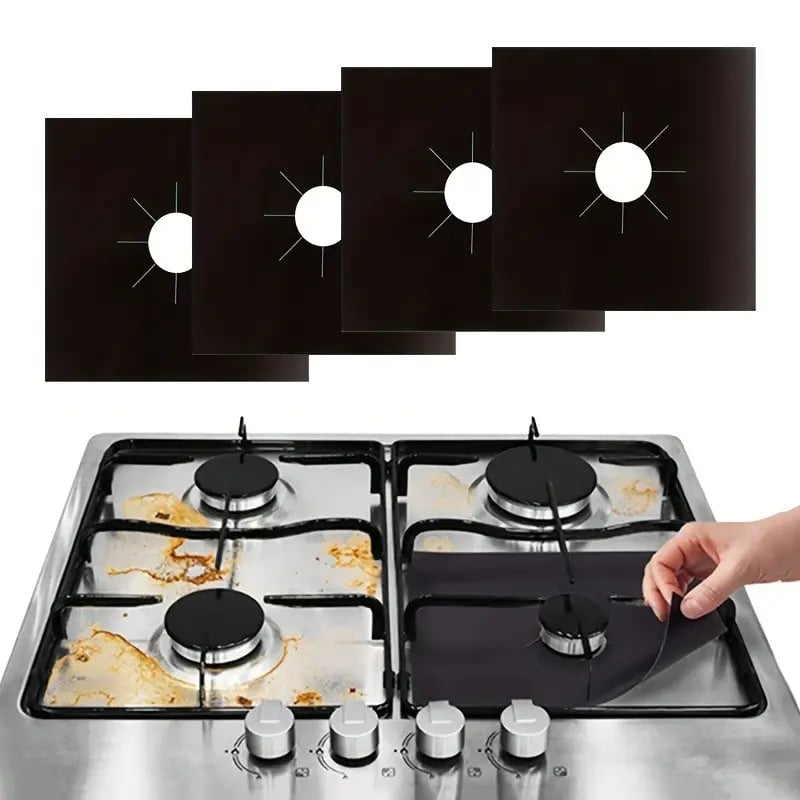 🔥 Last Day 50% OFF –🥘 Reusable Gas Stove Burner Liners♻️ (Set of 4)