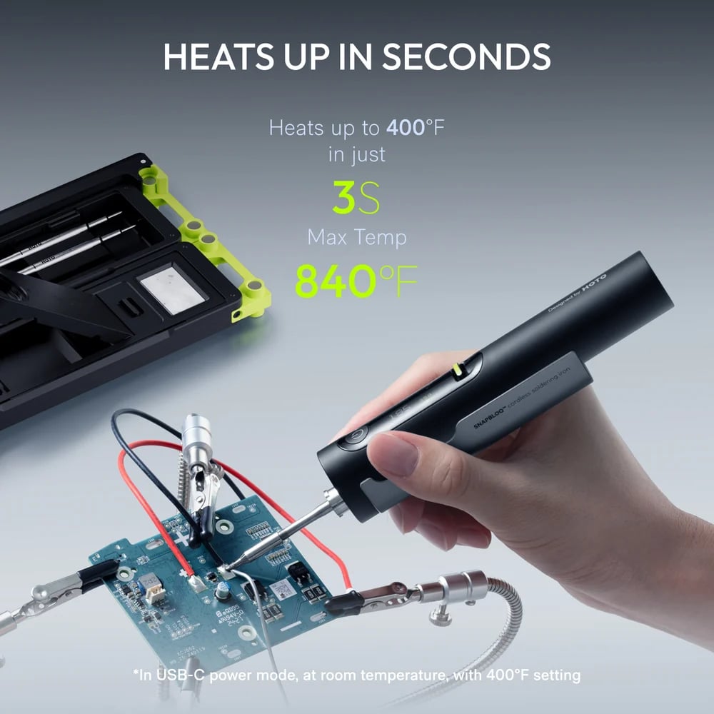 🔥 Last Day 50% OFF–3-Second Heat-Up Cordless Soldering Iron – 140W Power, Smart PID & C245 Tips