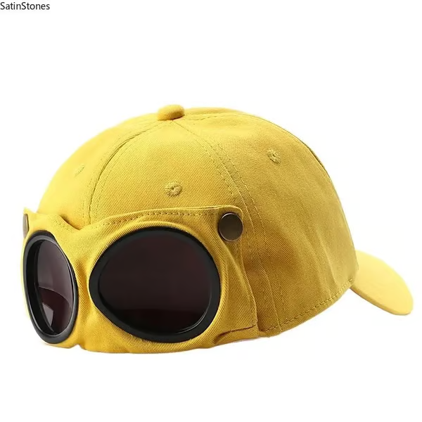 🧢 Detachable Goggle Pilot Cap — Vintage Washed Cotton Streetwear 😎