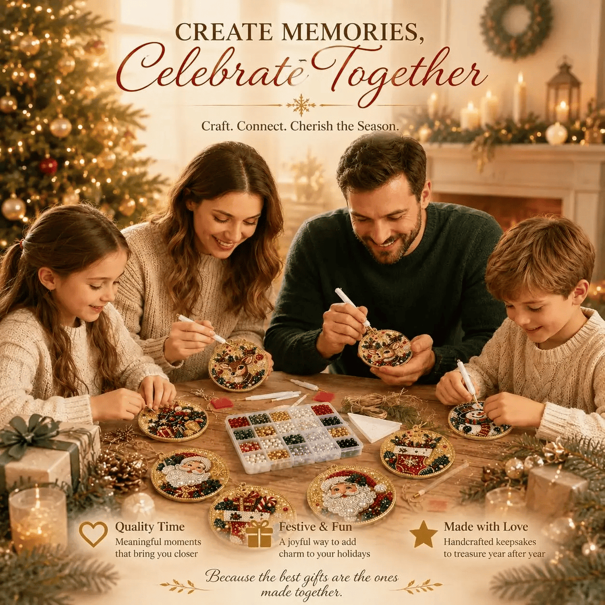 🔥Only $17.99 Last Day Promotion!🎄Christmas DIY Diamond Painting Ornaments Kit (6 PCS)🎅