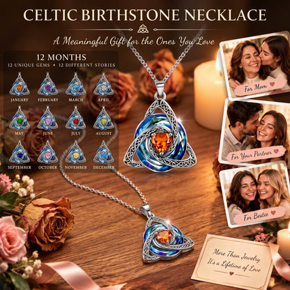🔥 Last Day 50% OFF –♾️💖Birthstone Celtic Knot Necklace for Women