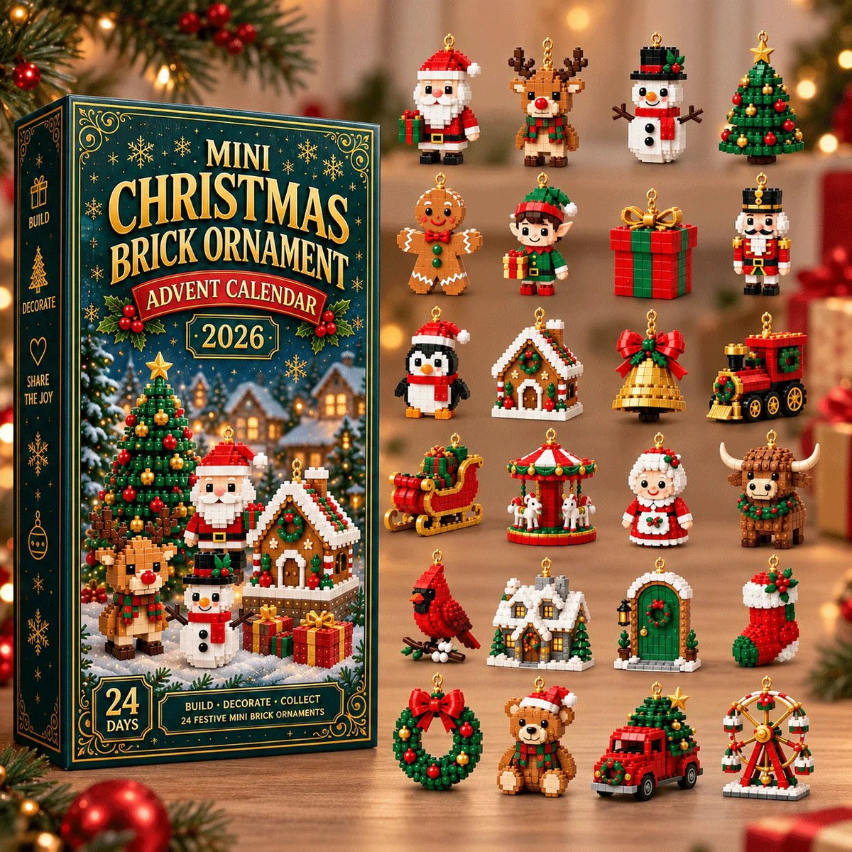 ⏳ Last day to save 50% – 🎄 24-Day Buildable Christmas Ornament Advent Calendar