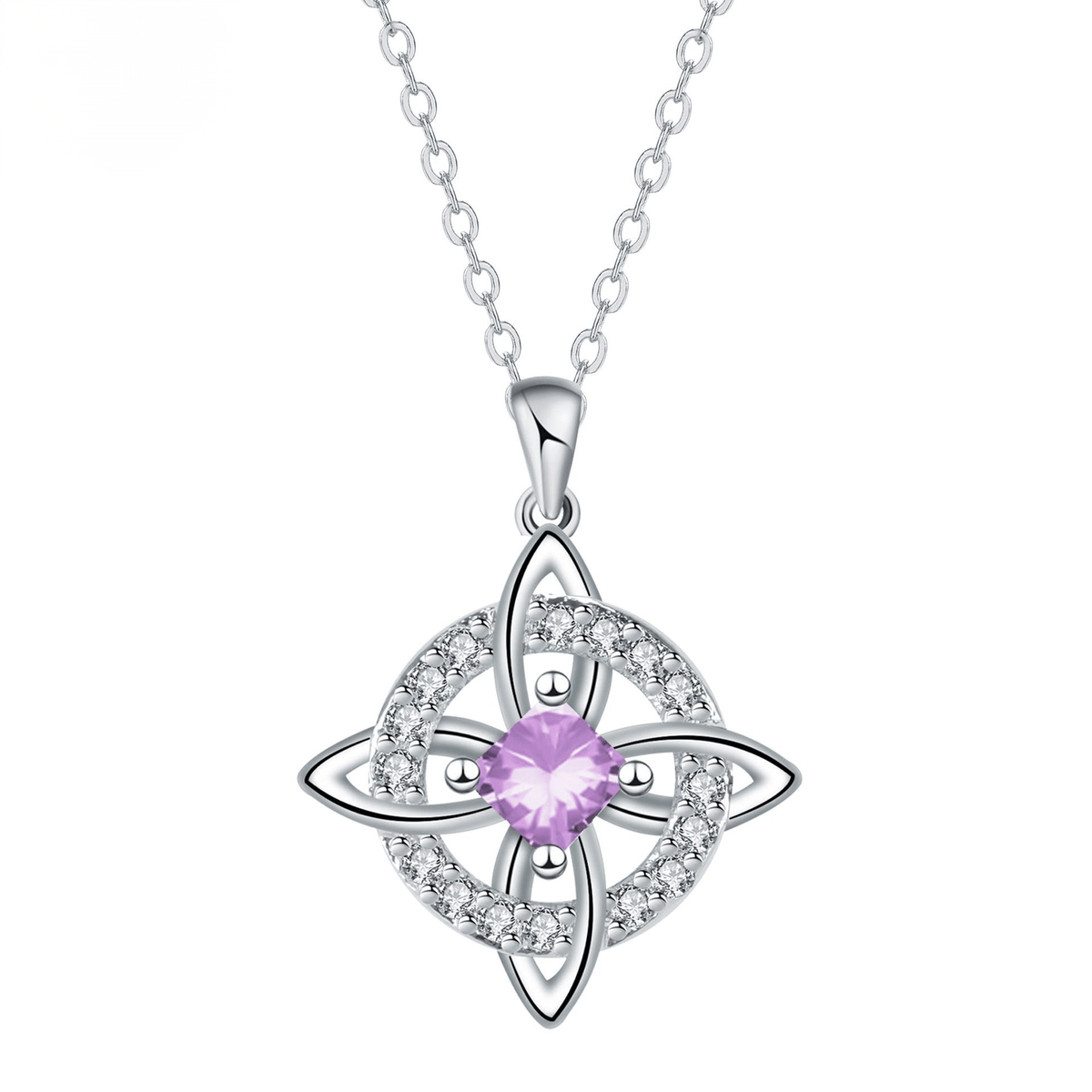 ✨Mystical Birthstone Witches Knot Necklace – Natural Crystal 🔮💞Protect Your Loved Ones