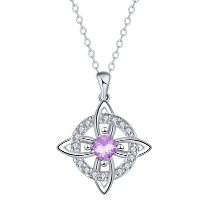 ✨Mystical Birthstone Witches Knot Necklace – Natural Crystal 🔮💞Protect Your Loved Ones