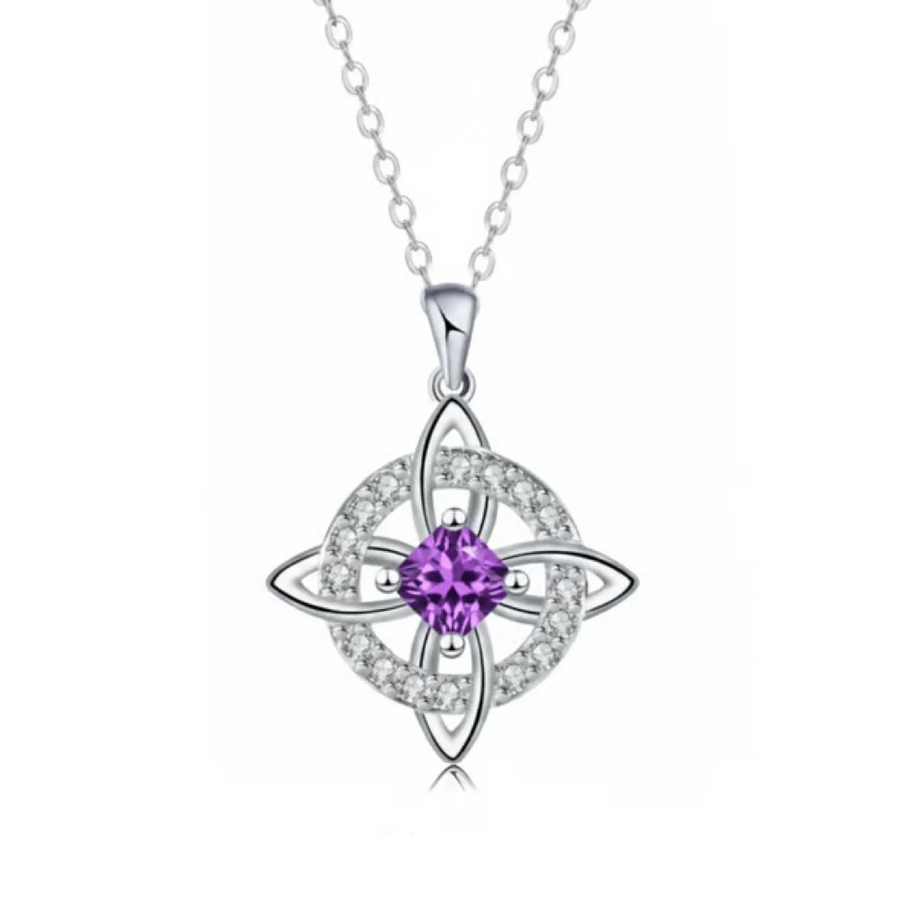 ✨Mystical Birthstone Witches Knot Necklace – Natural Crystal 🔮💞Protect Your Loved Ones
