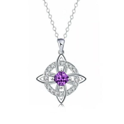 ✨Mystical Birthstone Witches Knot Necklace – Natural Crystal 🔮💞Protect Your Loved Ones