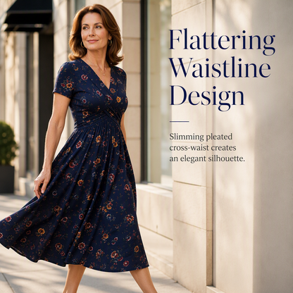 Limited Stock! 50% Off Hot Sale Ongoing🌺Women's V-Neck Floral Print Dress with Twist Waist