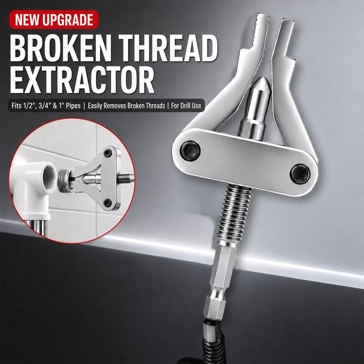 🔥 Last Day 50% OFF – 🛠️ Drill-Powered Broken Pipe Extractor