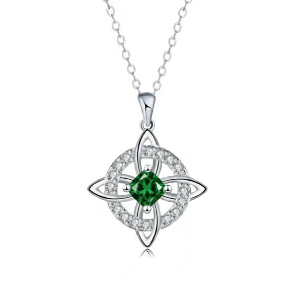 ✨Mystical Birthstone Witches Knot Necklace – Natural Crystal 🔮💞Protect Your Loved Ones