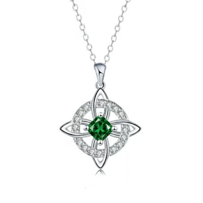 ✨Mystical Birthstone Witches Knot Necklace – Natural Crystal 🔮💞Protect Your Loved Ones